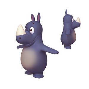 3D rhino cartoon toon model