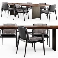 Minotti LINHA Rectangular wooden table