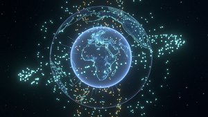 Animated Hologram Planet Earth No 6 Sci-Fi 3D Model 8k Textures 3D model