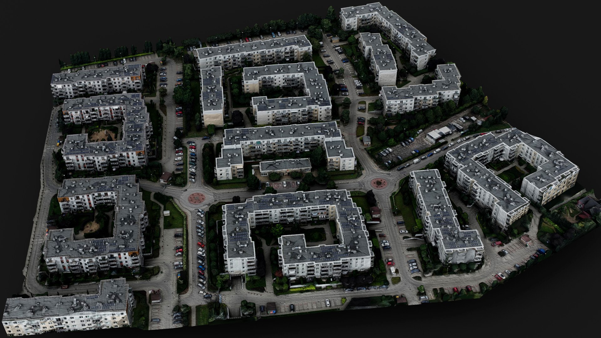 3D Town Segment Buildings Area Drone PBR Photogrammetry Model ...