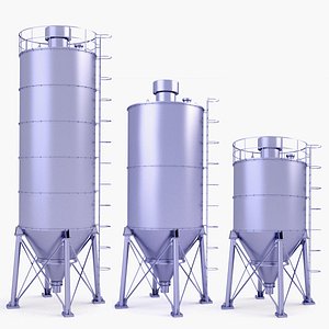 3D Cement Silos v4 model