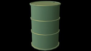 3D Industrial Metal Oil Barrel