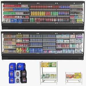 3D Freezer Drinks Display Cabinet model