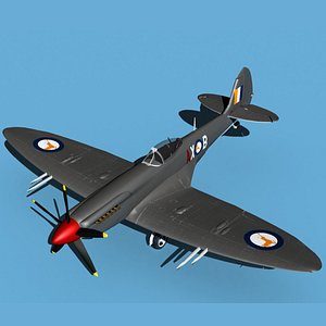 3D Supermarine Spitfire Mk XXII V20 South Africa model