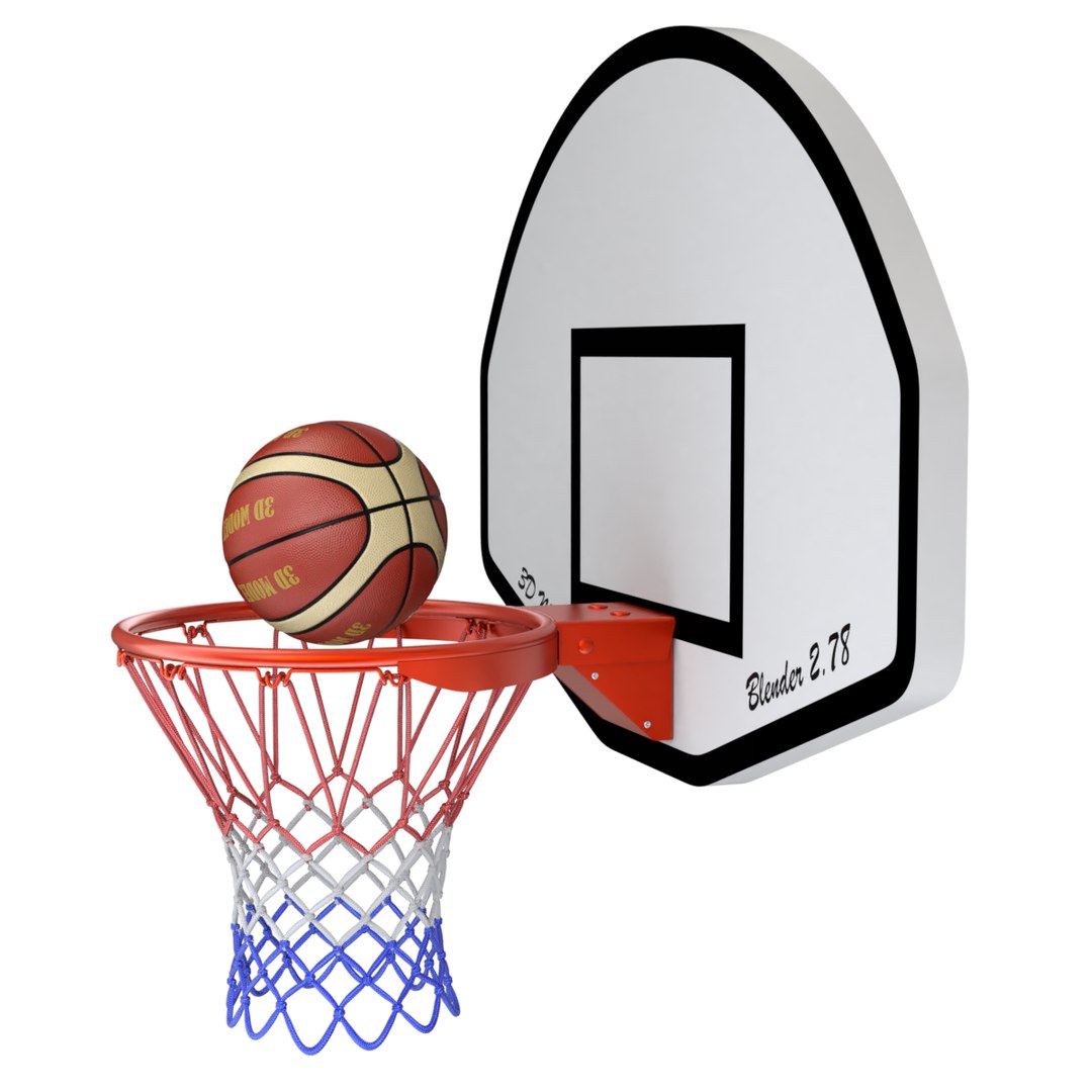 Basketball Rim With Backboard And Basketball 3D model - TurboSquid 1949231