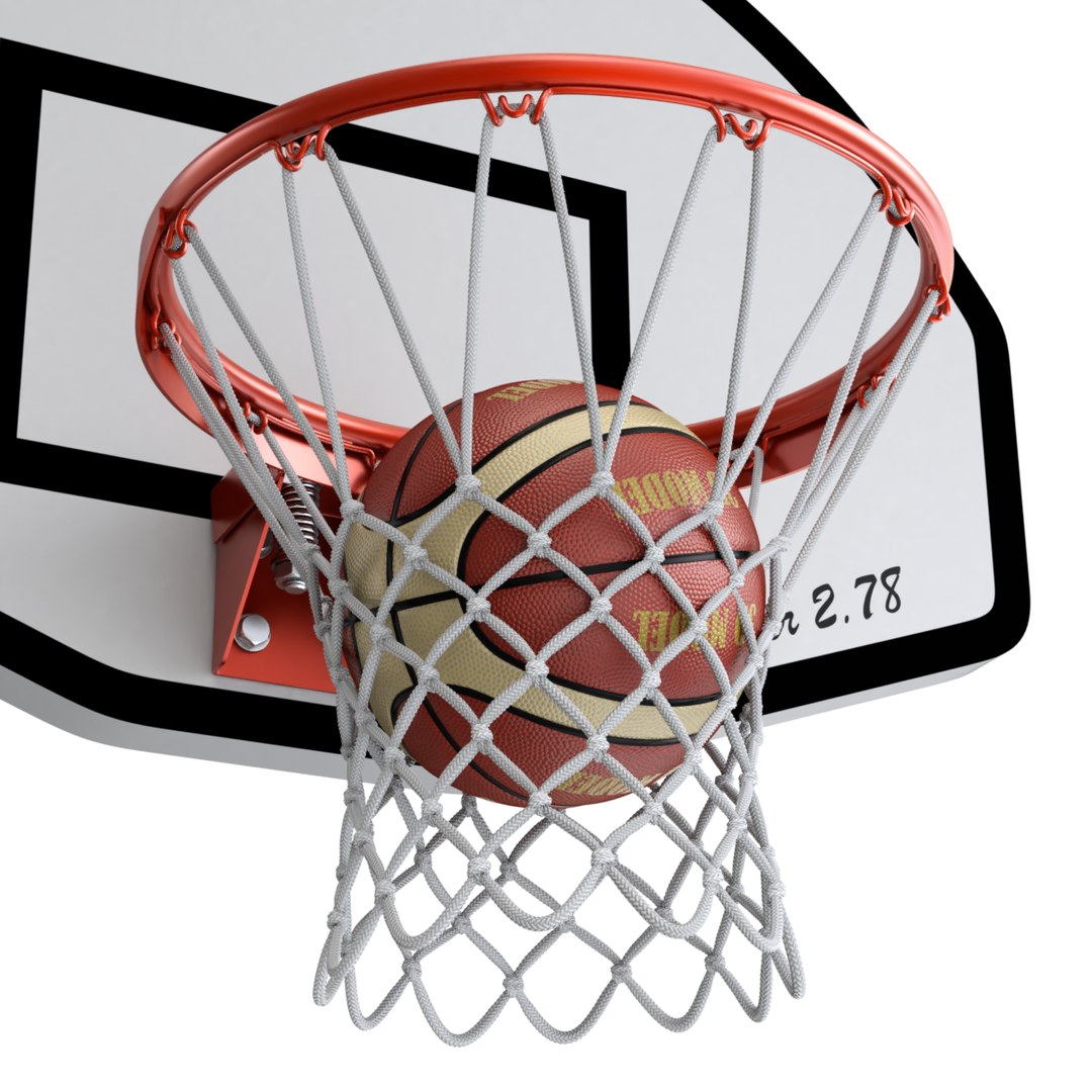 Basketball Rim With Backboard And Basketball 3D Model - TurboSquid 1949231