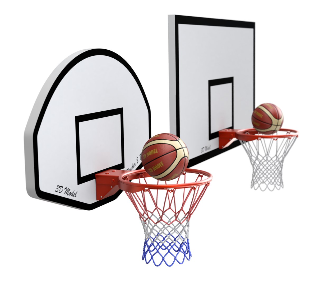 Basketball Rim With Backboard And Basketball 3D Model - TurboSquid 1949231