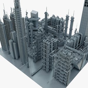 Sci-Fi Industrial Base 3D model
