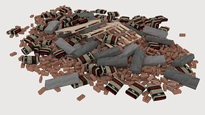 Construction Pallet Pile 3 3D model
