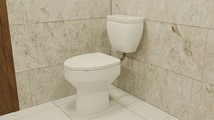 Low Poly Bathroom Closet Game Ready PBR FBX OBJ STL 3D model