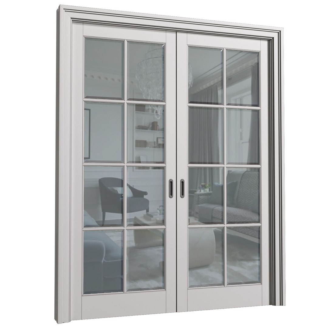 3D French Sliding Doors classic style TurboSquid 2053866