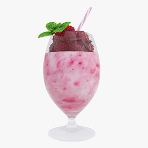 Raspberry milkshake 3D model