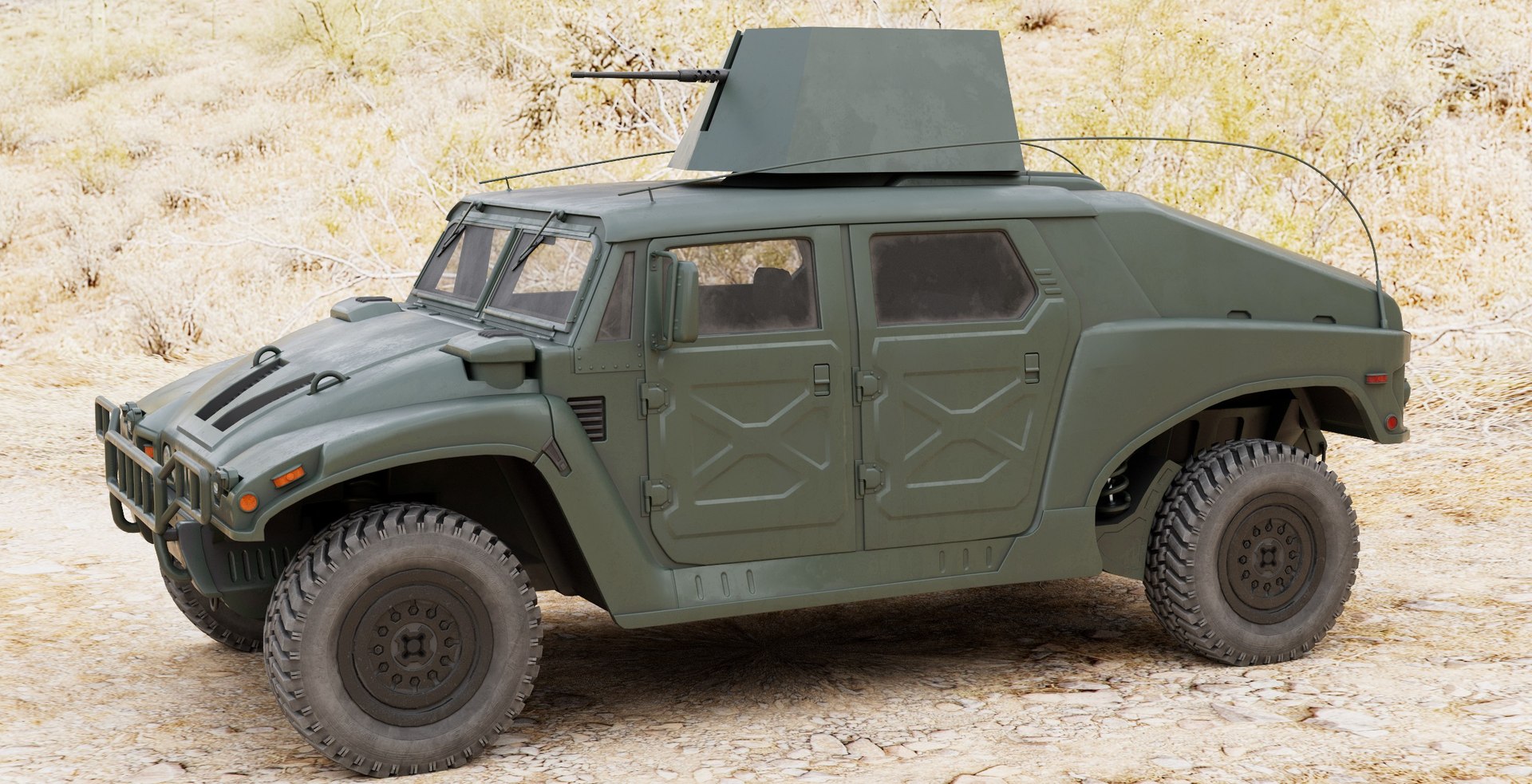 3D Military Vehicle Humvee Gunner Turret HMMWV Concept Army Color https://p.turbosquid.com/ts-thumb/UQ/lTYDKB/qK/mv_turret_green_04/jpg/1771288168/1920x1080/fit_q87/0bc55d82d8fffe1029c34e54f3b0f49fd0e051c8/mv_turret_green_04.jpg