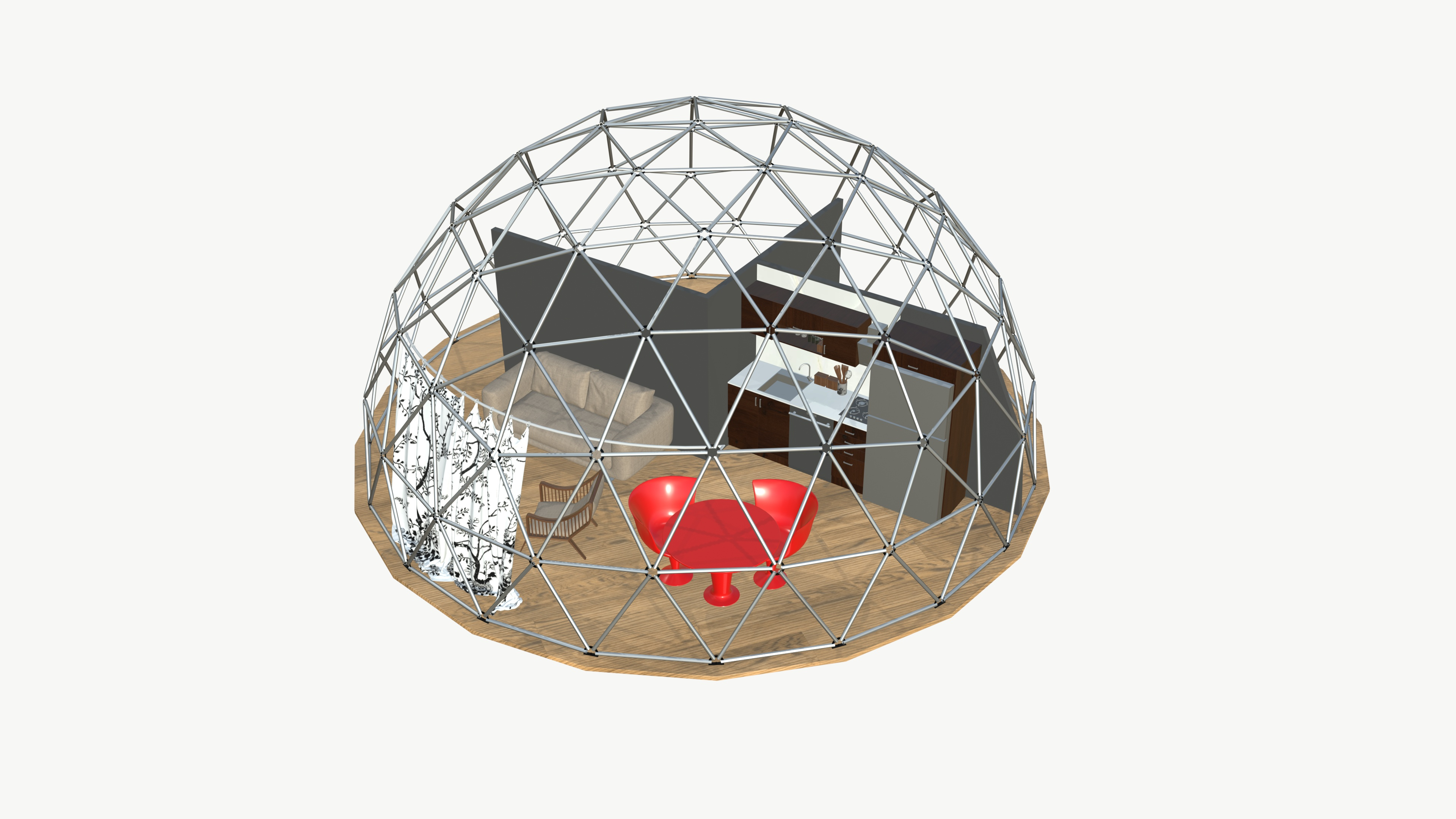modelo 3d Domo Geodésico V4 Premium - TurboSquid 2103893