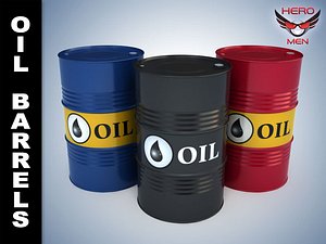 3d oil barrels model