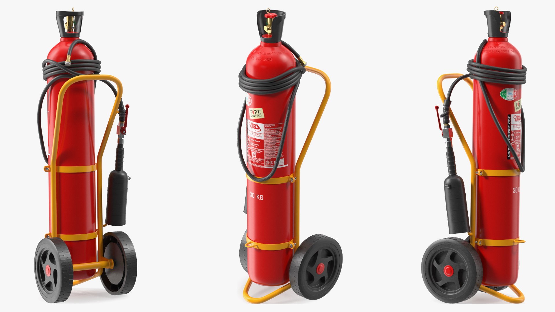 ABS SRL Trolley Fire Extinguisher 30Kg CO2 3D model preview
