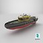 Hafenboot Low-Poly PBR