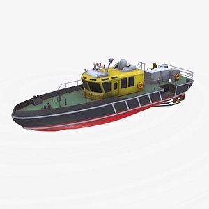 Harbor Service Boat Low-poly PBR model
