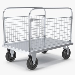 Platform Trolley with Two Railing 3D model
