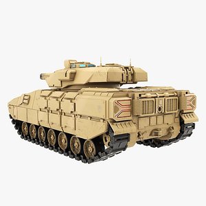 Futuristic Sci-Fi Tank Stealth Military Vehicle PBR Sand model