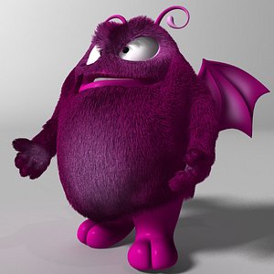Cartoon Purple Monster Rigged
