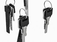 Realistic Metal Keys with Keyrings Collection 3D Model