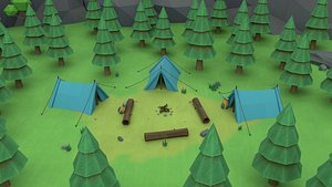 cartoon camp 3D model