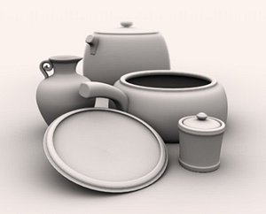 3d 3ds kitchen pottery