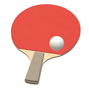 Table Tennis Paddle and Ball 3D model
