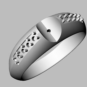 3d wedding band jewel