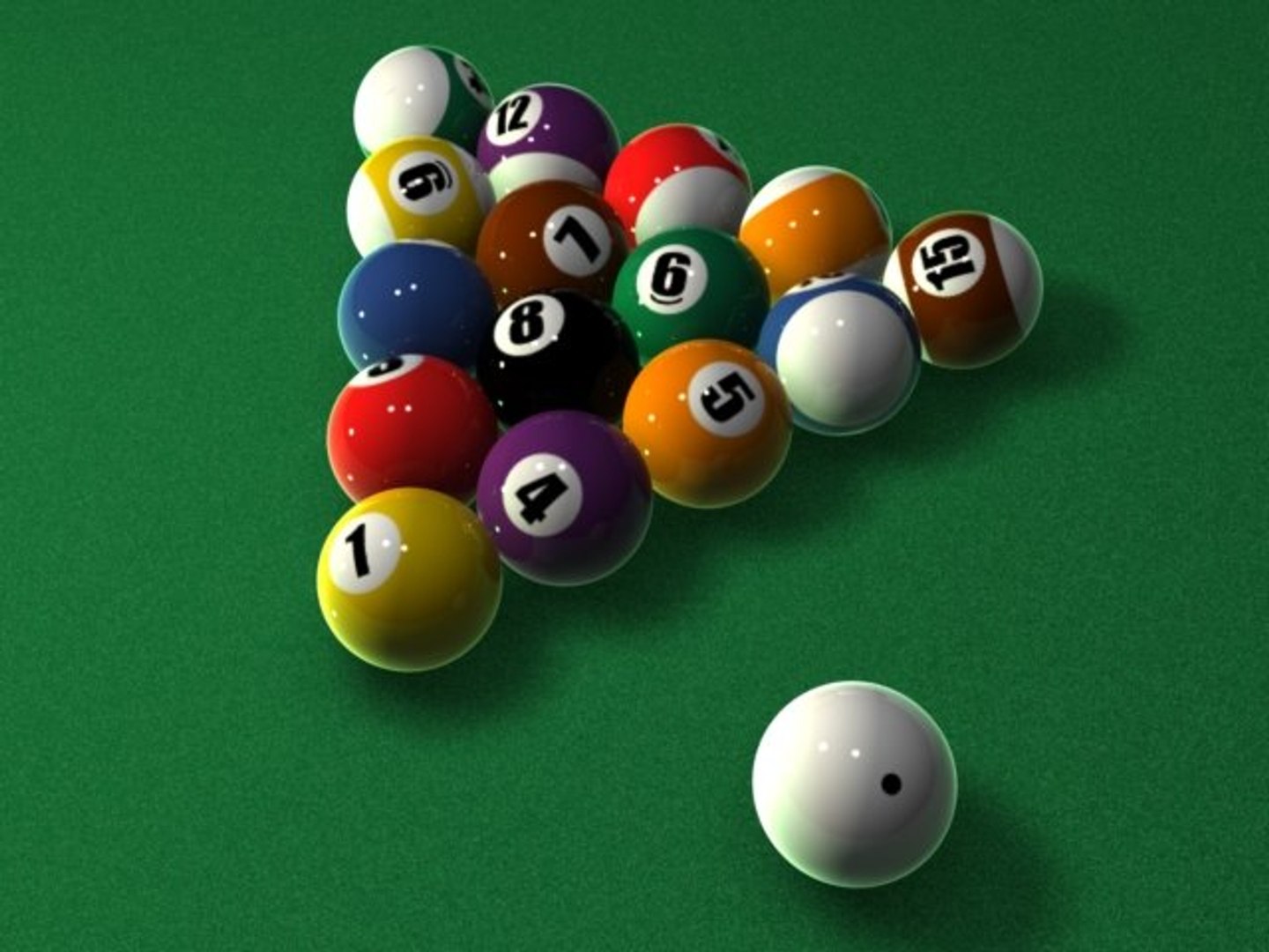 3d billiard pool ball set model
