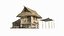 Ancient Asian Architecture Rural Thatched Cottage