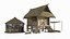 Ancient Asian Architecture Rural Thatched Cottage