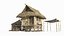 Ancient Asian Architecture Rural Thatched Cottage