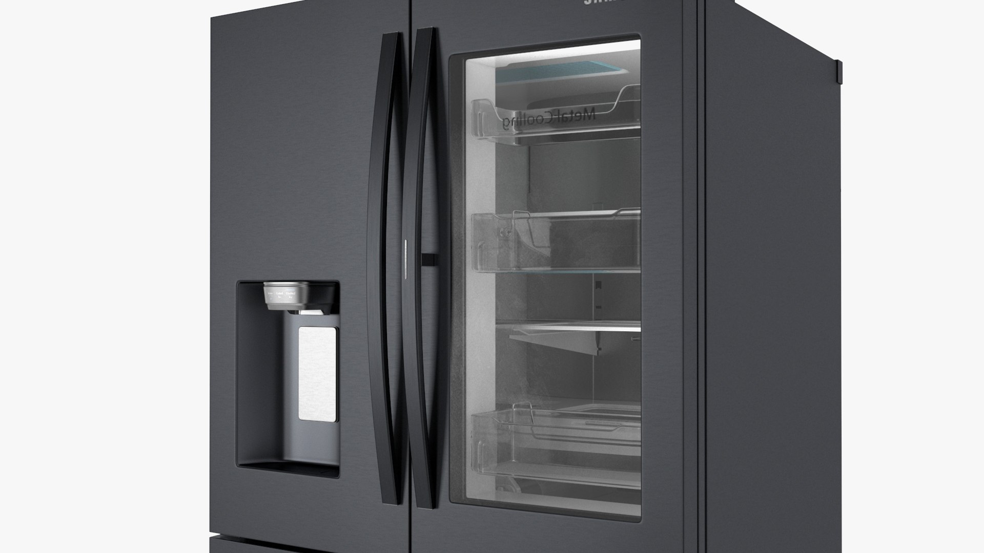 3D French Door Refrigerator Samsung Black Stainless Steel TurboSquid