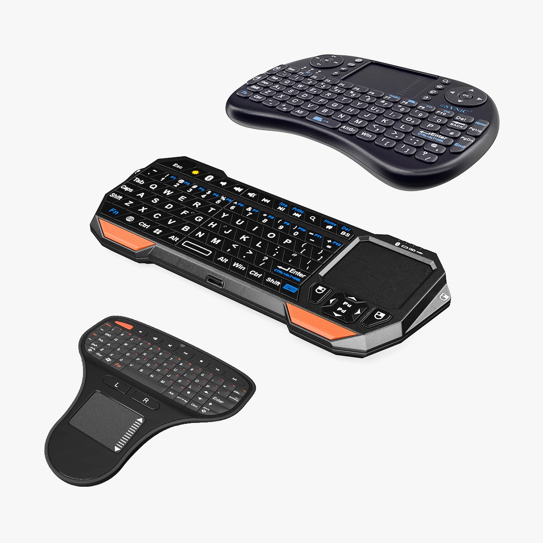 Mini Wireless Keyboards Collection 3D model preview