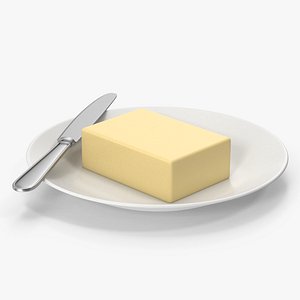 3D Butter In Plate