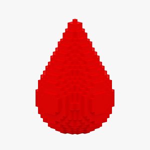 3D Voxel Red Drop model