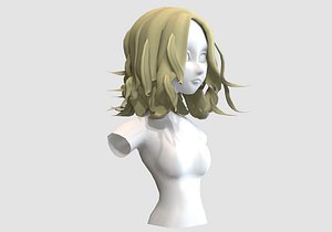 Wavy Blond Hairstyle 3D model