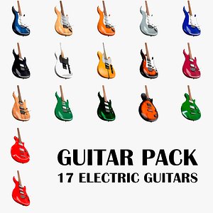 3D model Guitar Pack - 17 electric guitars 3D Model Collection