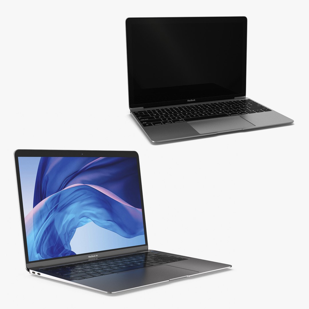 Apple MacBooks 2018 Collection 3D model preview