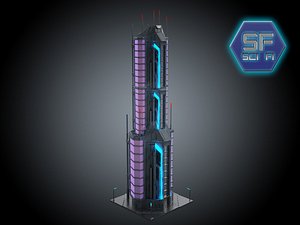 sci fi futuristic building 3d max