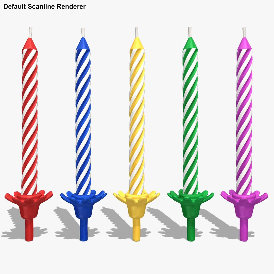 Realistic Birthday Candles 3d Model