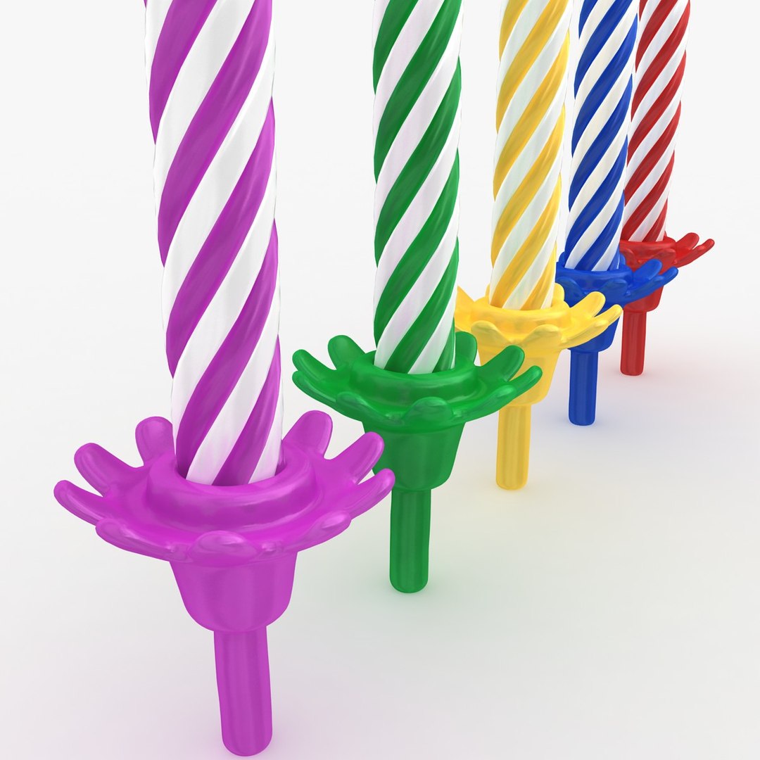 Realistic Birthday Candles 3d Model