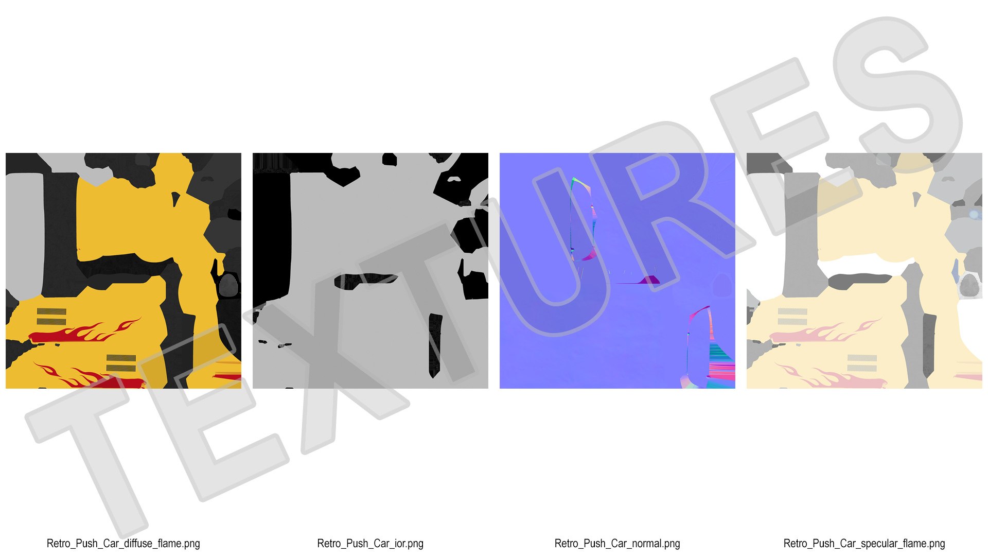 Vintage push car model - TurboSquid 1469128