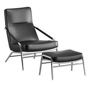 Althea armchair with poof by Rimadesio model