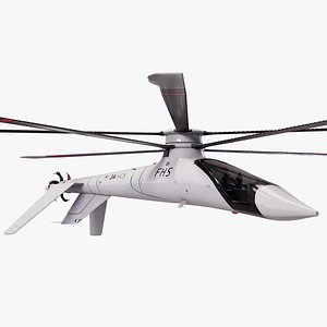 Sci-Fi Futuristic Helicopter With The Interior
