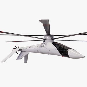 Sci-Fi Futuristic Helicopter With The Interior