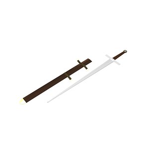 Knights one-handed sword 3D model