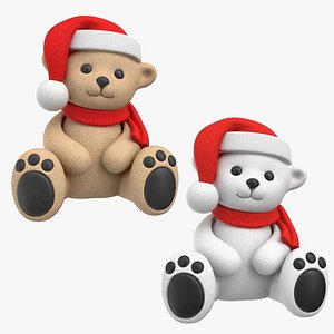 Christmas Teddy Bears Colletion 3D